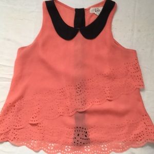 Peach peter pan collar shirt